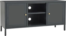 vidaXL - Tv-meubel - 105x35x52 - cm - staal - en - glas - antracietkleurig