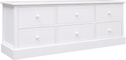 vidaXL - Tv-meubel - 108x30x40 - cm - massief - paulowniahout - wit