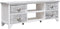vidaXL - Tv-meubel - 108x30x40 - cm - massief - paulowniahout - wit - en - grijs