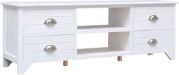 vidaXL - Tv-meubel - 108x30x40 - cm - massief - paulowniahout - wit