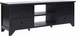 vidaXL - Tv-meubel - 108x30x40 - cm - massief - paulowniahout - zwart