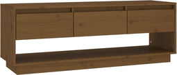 vidaXL - Tv-meubel - 110,5x34x40 - cm - massief - grenenhout - honingbruin