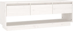 vidaXL - Tv-meubel - 110,5x34x40 - cm - massief - grenenhout - wit