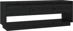vidaXL - Tv-meubel - 110,5x34x40 - cm - massief - grenenhout - zwart