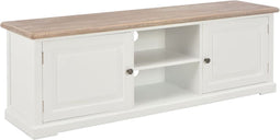 vidaXL - Tv-meubel - 110x30x40 - cm - bewerkt - hout - wit