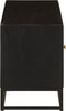 vidaXL - Tv-meubel - 110x30x40 - cm - massief - mangohout - en - ijzer - zwart