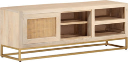 vidaXL - Tv-meubel - 110x30x40 - cm - massief - ruw - mangohout - en - ijzer