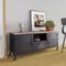 vidaXL - Tv-meubel - 110x30x43 - cm - ijzer - en - massief - vurenhout - zwart