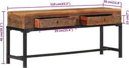 vidaXL - Tv-meubel - 110x30x46 - cm - massief - gerecycled - hout