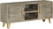 vidaXL - Tv-meubel - 110x30x48 - cm - massief - mangohout - met - messing - grijs