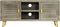 vidaXL - Tv-meubel - 110x30x48 - cm - massief - mangohout - met - messing - grijs