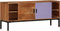 vidaXL - Tv-meubel - 110x30x50 - cm - massief - acaciahout - honingbruin - en - grijs