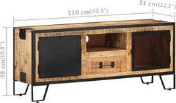vidaXL - Tv-meubel - 110x31x46 - cm - ruw - mangohout