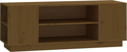 vidaXL - Tv-meubel - 110x35x40,5 - cm - massief - grenenhout - honingbruin