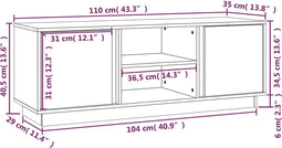 vidaXL - Tv-meubel - 110x35x40,5 - cm - massief - grenenhout