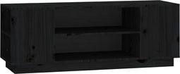 vidaXL - Tv-meubel - 110x35x40,5 - cm - massief - grenenhout - zwart