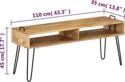 vidaXL - Tv-meubel - 110x35x45 - cm - massief - mangohout