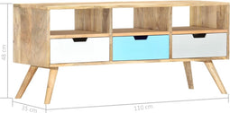 vidaXL - Tv-meubel - 110x35x48 - cm - massief - mangohout