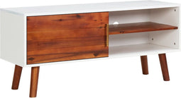 vidaXL - Tv-meubel - 110x35x50 - cm - massief - acaciahout - en - MDF