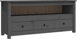 vidaXL - Tv-meubel - 114x35x52 - cm - massief - grenenhout - grijs