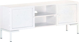 vidaXL - Tv-meubel - 115x30x46 - cm - massief - mangohout - wit