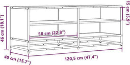 vidaXL - Tv-meubel - 120,5x40x46 - cm - bewerkt - hout - metaal - bruin - eikenkleur