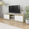 vidaXL - Tv-meubel - 120x30x35,5cm - bewerkt - hout - wit - en - sonoma - eikenkleurig