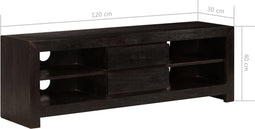 vidaXL - Tv-meubel - 120x30x40 - cm - massief - acaciahout - donkerbruin