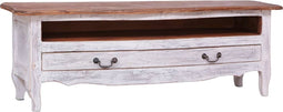 vidaXL - Tv-meubel - 120x30x40 - cm - massief - mahoniehout - wit