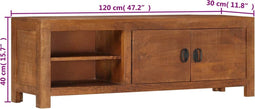 vidaXL - Tv-meubel - 120x30x40 - cm - massief - mangohout