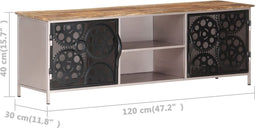 vidaXL - Tv-meubel - 120x30x40 - cm - ruw - mangohout