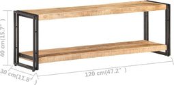 vidaXL - Tv-meubel - 120x30x40 - cm - ruw - mangohout