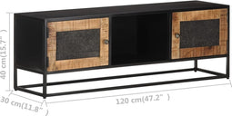 vidaXL - Tv-meubel - 120x30x40 - cm - ruw - mangohout