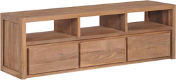 vidaXL - Tv-meubel - 120x30x40 - cm - teakhout - met - natuurlijke - afwerking
