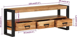 vidaXL - Tv-meubel - 120x30x45 - cm - massief - acaciahout