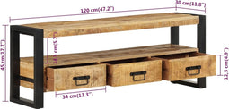 vidaXL - Tv-meubel - 120x30x45 - cm - massief - mangohout