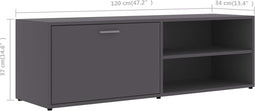 vidaXL - Tv-meubel - 120x34x37 - cm - bewerkt - hout - grijs