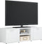 vidaXL - Tv-meubel - 120x34x37 - cm - bewerkt - hout - hoogglans - wit
