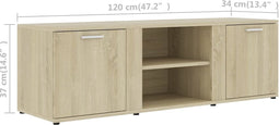 vidaXL - Tv-meubel - 120x34x37 - cm - bewerkt - hout - sonoma - eikenkleurig