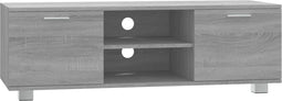 vidaXL - Tv-meubel - 120x40,5x35 - cm - bewerkt - hout - grijs - sonoma - eikenkleurig
