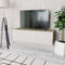 vidaXL - Tv-meubel - 120x40x34 - cm - bewerkt - hout - hoogglans - wit - en - eikenkleur