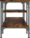vidaXL - Tv-meubel - 121x35x45 - cm - bewerkt - hout - en - ijzer - gerookt - eikenkleur