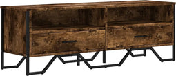 vidaXL - Tv-meubel - 122x34x41 - cm - bewerkt - hout - gerookt - eikenkleurig