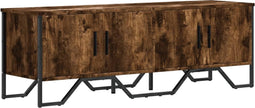 vidaXL - Tv-meubel - 122x34x41 - cm - bewerkt - hout - gerookt - eikenkleurig