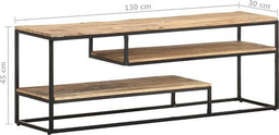 vidaXL - Tv-meubel - 130x30x45 - cm - ruw - mangohout