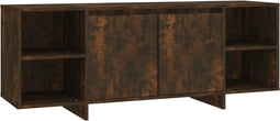 vidaXL - Tv-meubel - 130x35x50 - cm - bewerkt - hout - gerookt - eikenkleurig