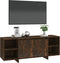 vidaXL - Tv-meubel - 130x35x50 - cm - bewerkt - hout - gerookt - eikenkleurig