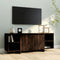 vidaXL - Tv-meubel - 130x35x50 - cm - bewerkt - hout - gerookt - eikenkleurig