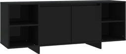 vidaXL - Tv-meubel - 130x35x50 - cm - bewerkt - hout - zwart