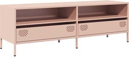 vidaXL - Tv-meubel - 135x39x43,5 - cm - koudgewalst - staal - roze